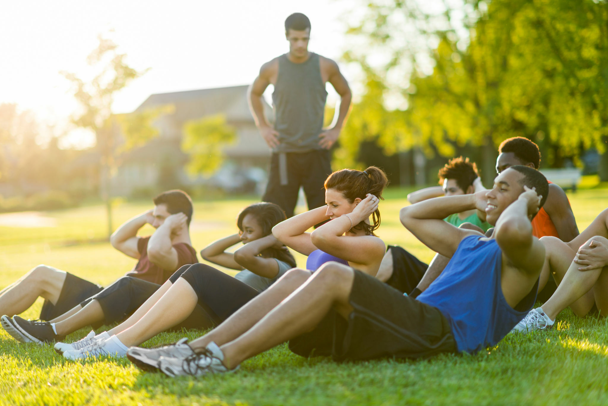 Outdoor fitness and bootcamp class